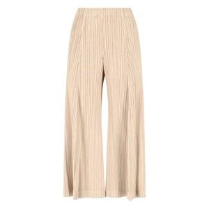 Pleats Please Wide-Leg Cropped Trousers In Finely Pleated Fabric - NWT
